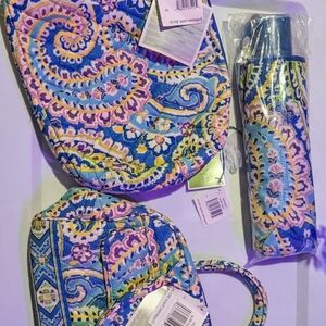 Vera Bradley Multicolor Paisley Umbrella, Cosmic Bag And Lola Purse